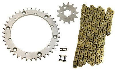 Solid Spare Gold 520x98 O-Ring Drive Chain & 13/40 Sprockets for Yamaha Warrior 1989-2004