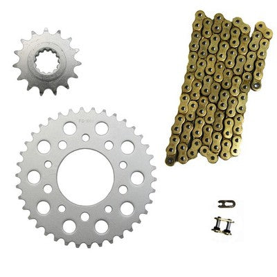 Solid Spare Gold 525x110 O-Ring Chain & 15/38 Sprockets for Honda NightHawk 750 1991-2003