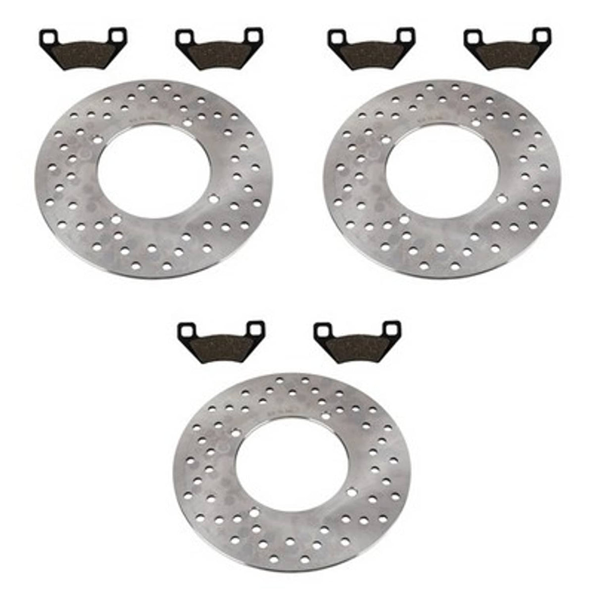 Solid Spare Front Rear Brake Rotors & Pads for Arctic Cat ATV 450 TRV EFI XC 2010 2011 2012