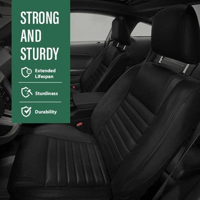 Solid Spare Fit For 2005-2009 Ford Mustang GT Deluxe Driver Bottom-Top Perforated Seat Cover