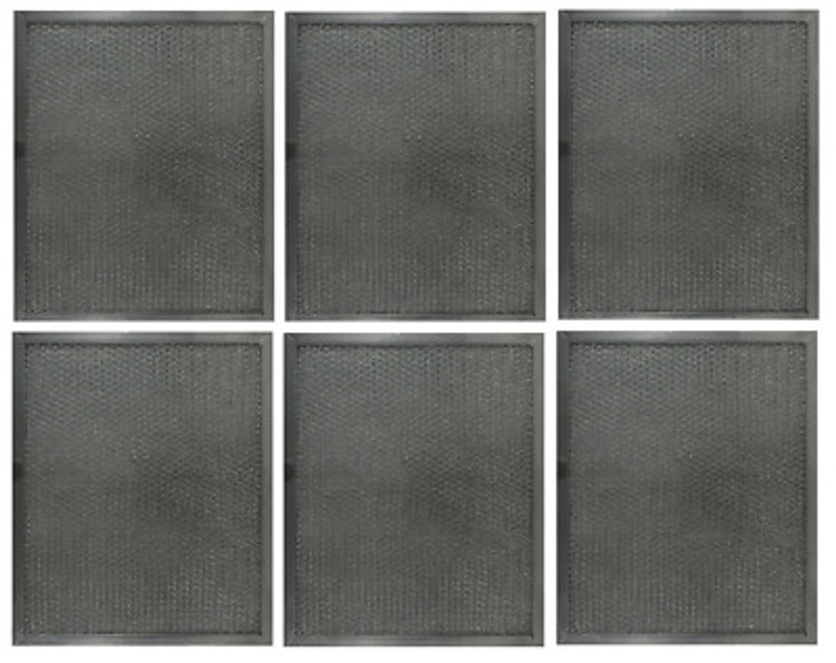 Solid Spare (6) Replacement Range Hood Ducted Grease Filters for 99010299 Fits Broan Models