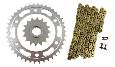 Solid Spare Gold 525x112 O-Ring Drive Chain & 16/42 Sprockets for Honda CBR600RR 2007-2024
