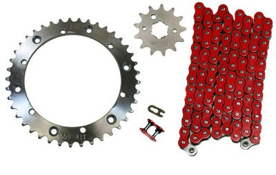 Solid Spare Red 520x104 O-Ring Drive Chain & 13/41 Sprockets for Yamaha Banshee 1989-2006