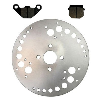 Solid Spare Rear Brake Rotor and Semi-Metallic Brake Pads for Polaris Phoenix 200 2005-2010