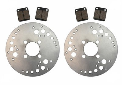 Solid Spare 2 Front Disc Brake Rotors & Semi-Metallic Pads for Yamaha Big Bear 350 fits 1999