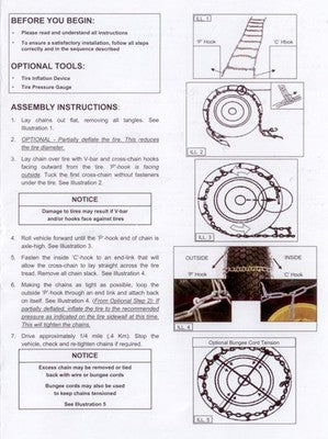 Solid Spare Pair of Raider REAR Tire Chains for Honda TRX450R & TRX450ER Sportrax 2004-2014