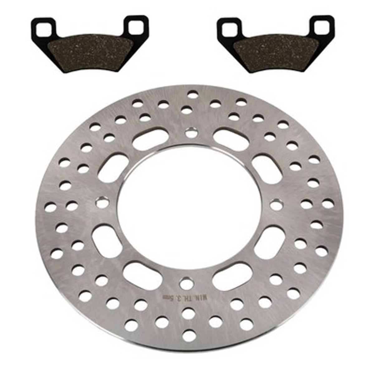 Solid Spare Rear Brake Rotor & Semi-Metallic Pads for Arctic Cat 350 4x4 Auto fits 2011-2012