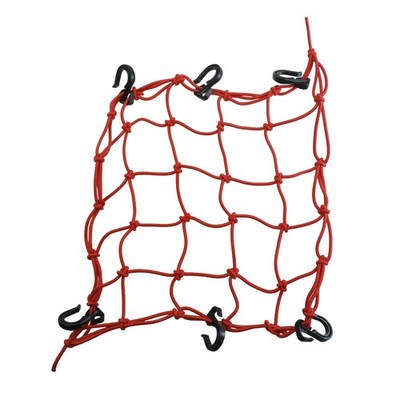 Raider Cargo Net 15"x15" ATV Snowmobile Motocycle Stretches to 28"x28" Red