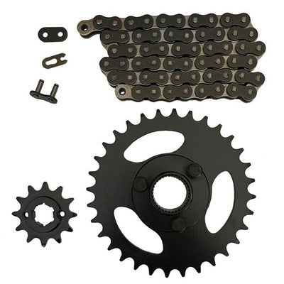 Solid Spare Black 520x60 Drive Chain & 12/32 Sprockets for Polaris RZR 170 fits 2009-2016