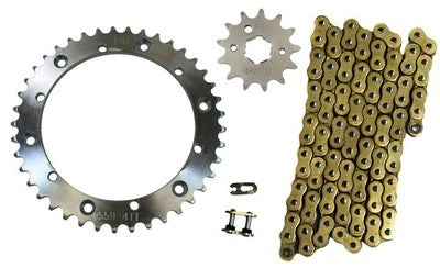Solid Spare Gold 520x104 O-Ring Drive Chain & 13/41 Sprockets for Yamaha Banshee 1989-2006