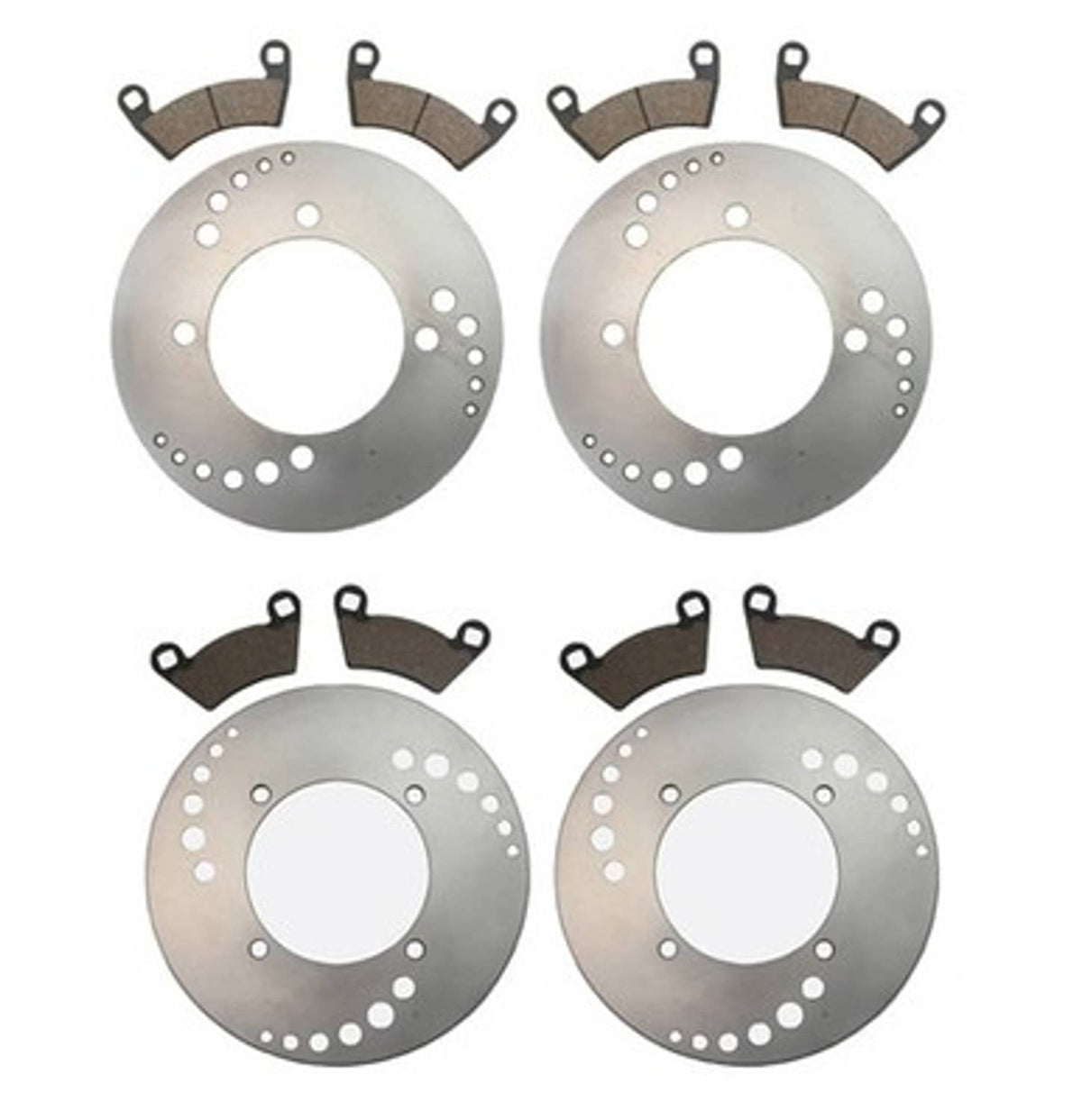Solid Spare Front & Rear Brake Rotors & Pads 2009 fits Polaris Ranger 700 4x4 EFI