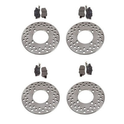 Front & Rear Brake Rotors & Semi-Metallic Pads for Honda Big Red 700 2009-2013