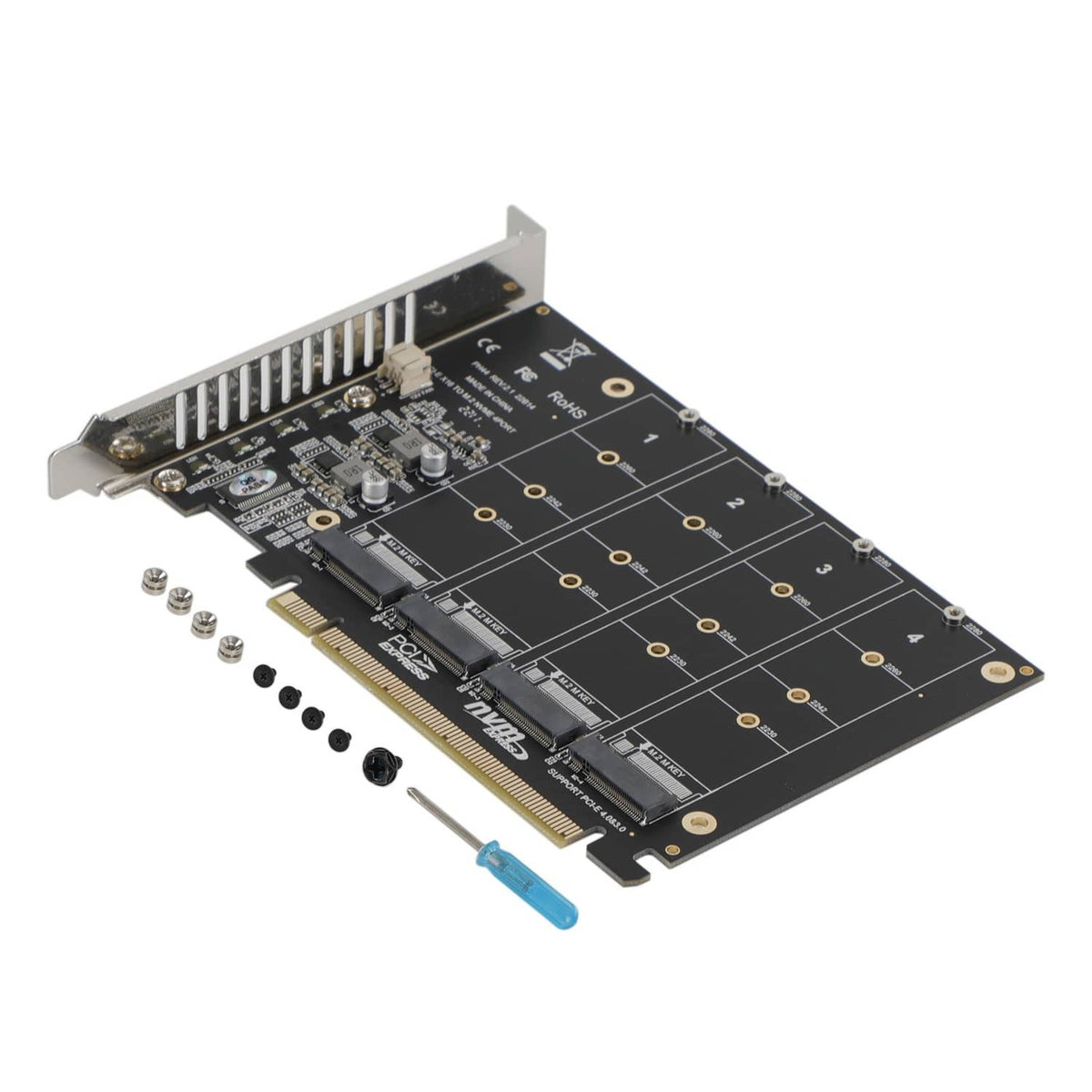 Solid Spare M.2 NVME SSD to PCI-E 4.0 X16 Adapter Expension Card support PH44 2280 2242