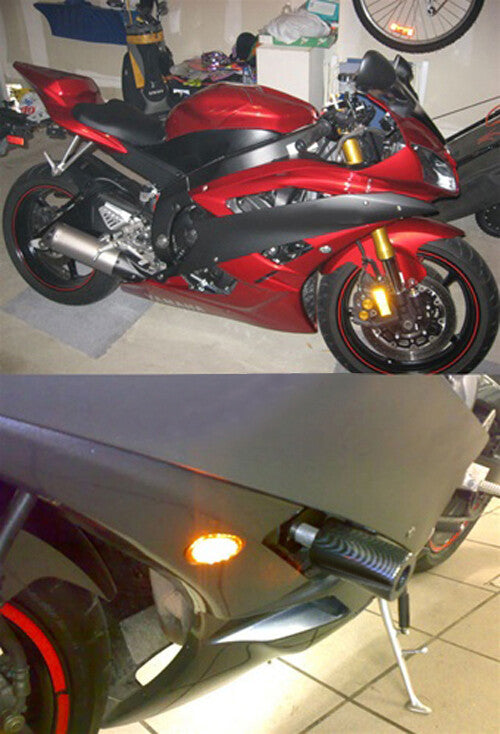 Smoke Turn Signals Flush Mount LED For Yamaha YZF 600 R6 06-09 YZF R6S 06-08 US