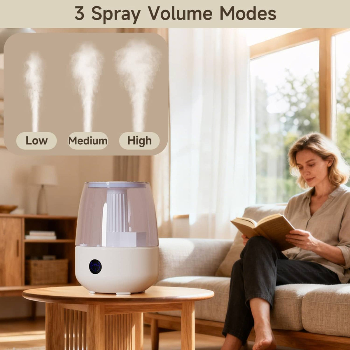 Solid Spare Humidifiers for Bedroom (6.8L) Cool Mist Top Fill Essential Oil Diffuser*