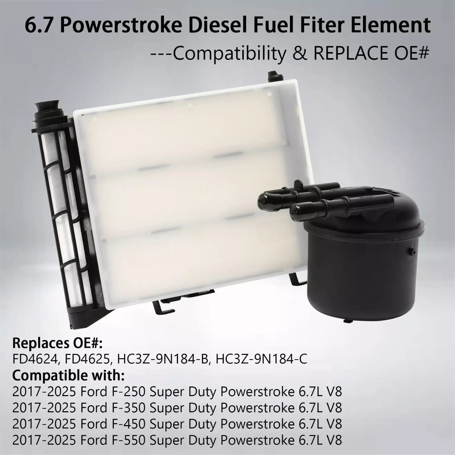 6.7 Powerstroke Diesel Fuel Filter for Ford 2017-2026 F250 F350 F450 F550 FD4625