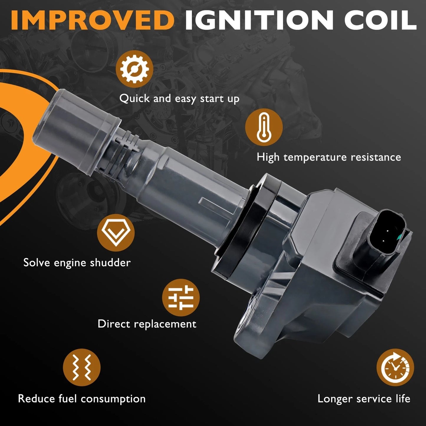 UF672 Ignition Coils Pack For 12-20 Honda Civic HR-V Acura ILX 1.8L 2.0L 5C1880