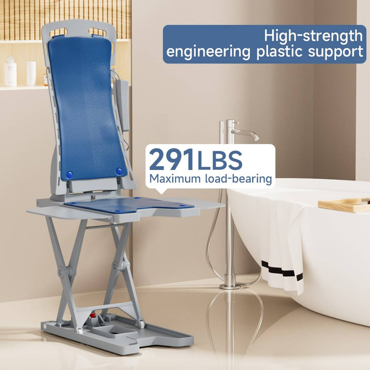 Solid Spare Electric Bath Chair Lift 18.7" Lift Elderly off Floor 300 LBS Seniors Patient
