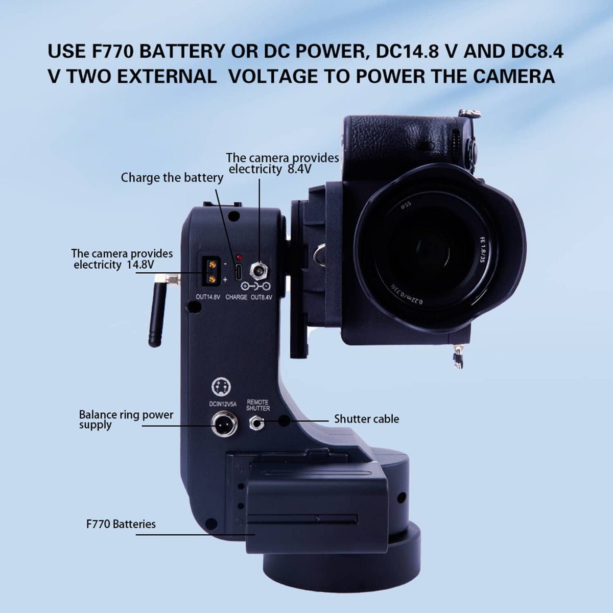 Solid Spare PT-5000 Camera Remote Control Electric Cloud Platform Dual Axis Micro Slr Phone