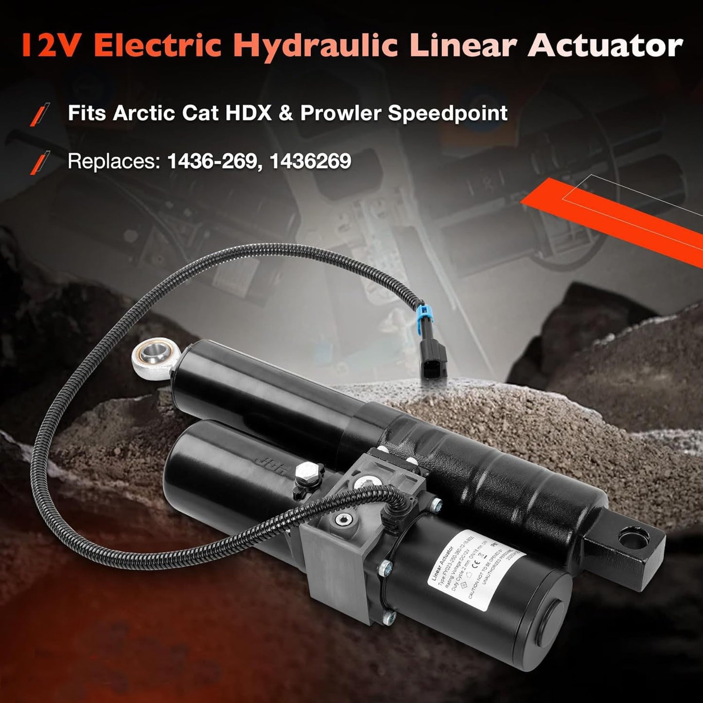 12V Electric Hydraulic Linear Actuator For Arctic Cat HDX Prowler UTV 1436-269