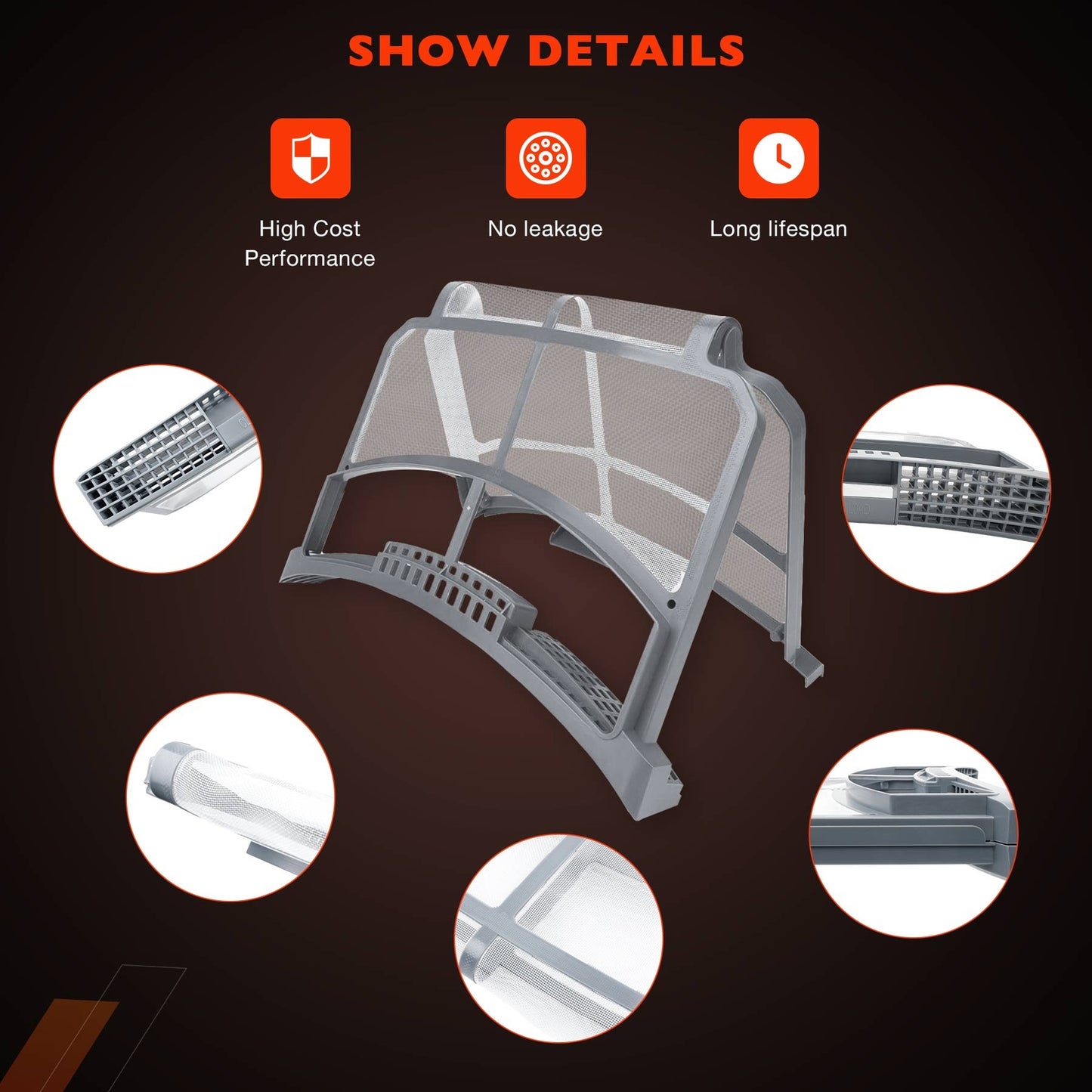 Upgraded Dryer Lint Filter Trap Screen For GE Clothes Dryer Strainer WE16X32537