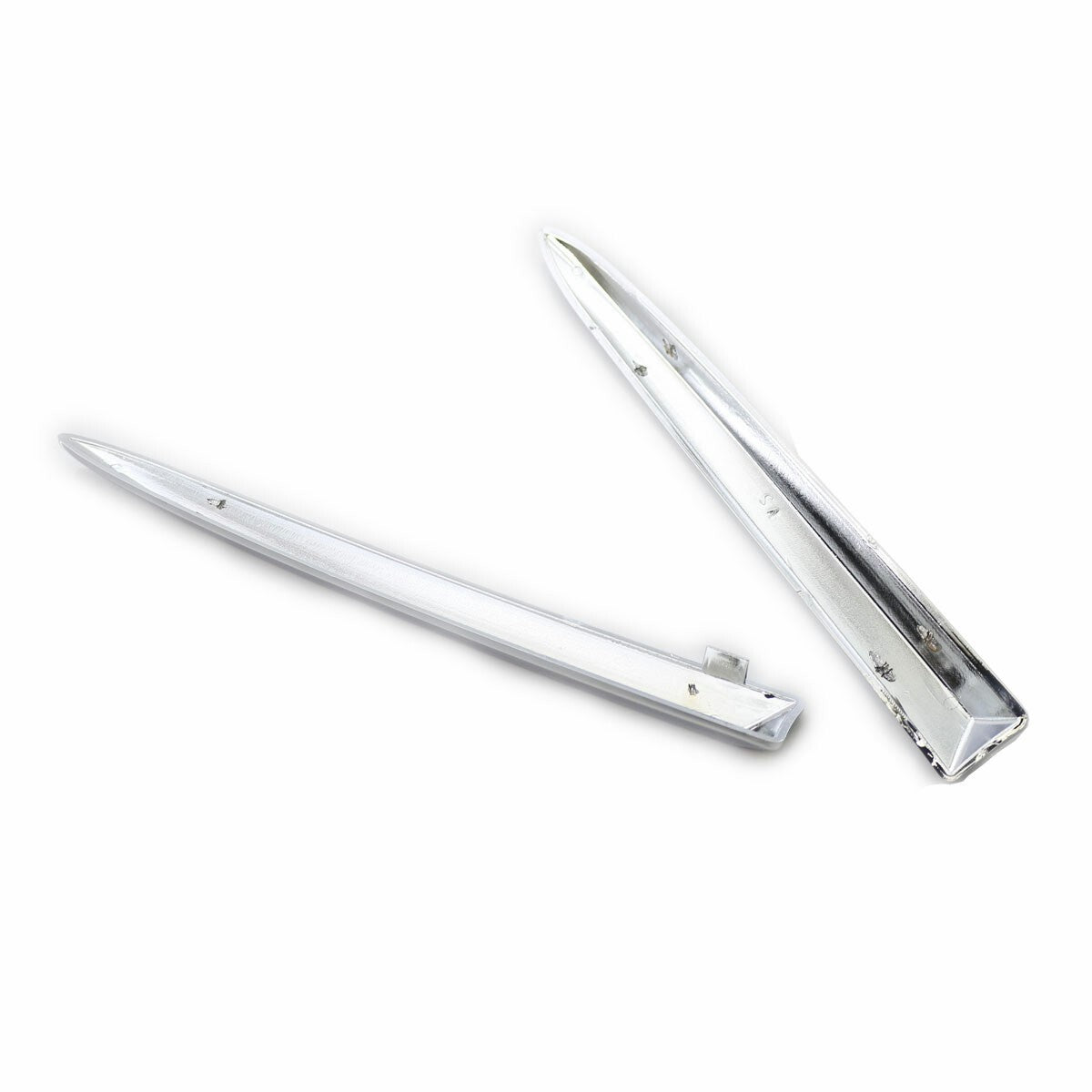 Pair Chrome Front Bumper Upper Grill Moulding Trim For Fiat 500 2007-2015 YU