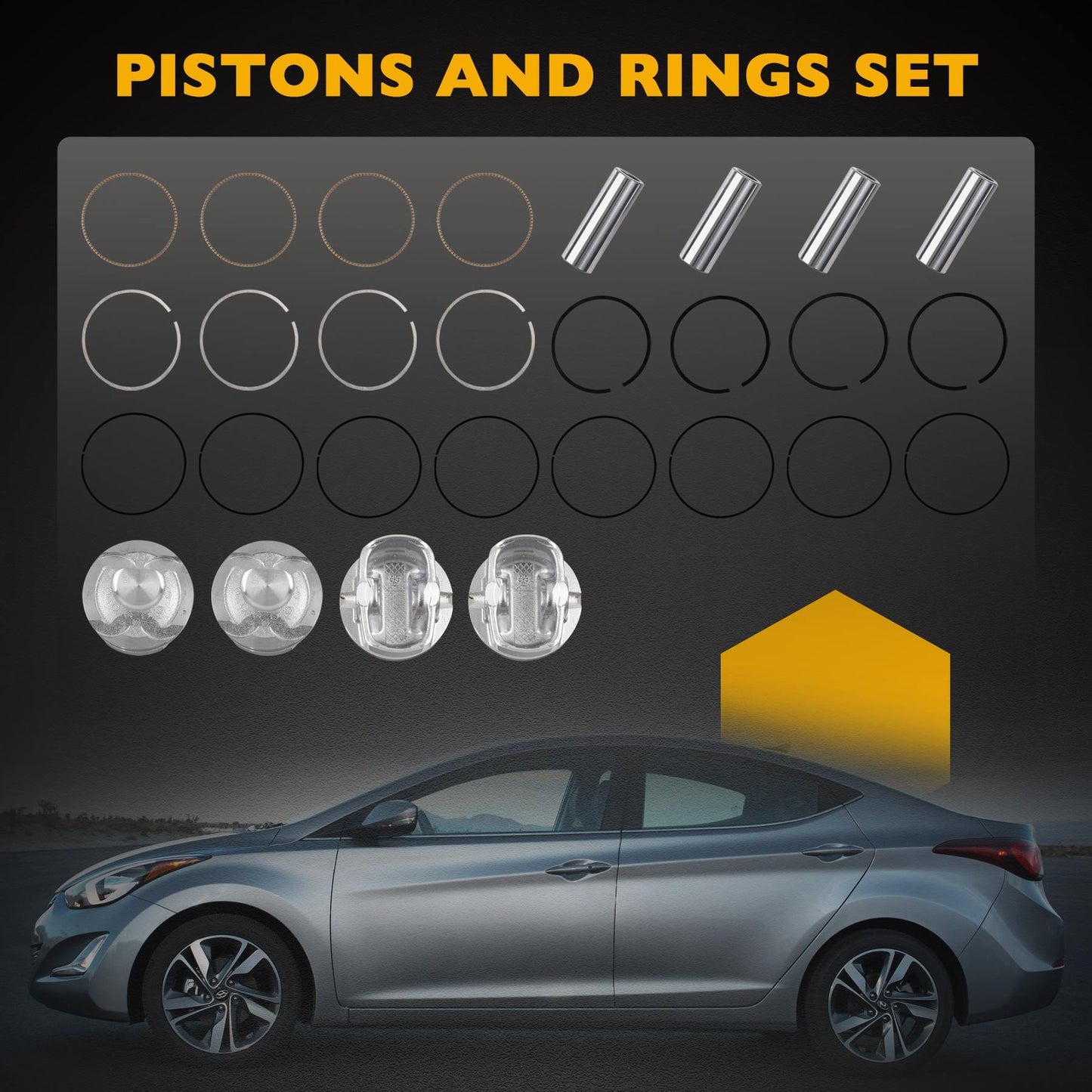 G4FD 1.6L Engine Rebuild Overhaul Kit Pistons & Rings Kit For Hyundai Kia Soul