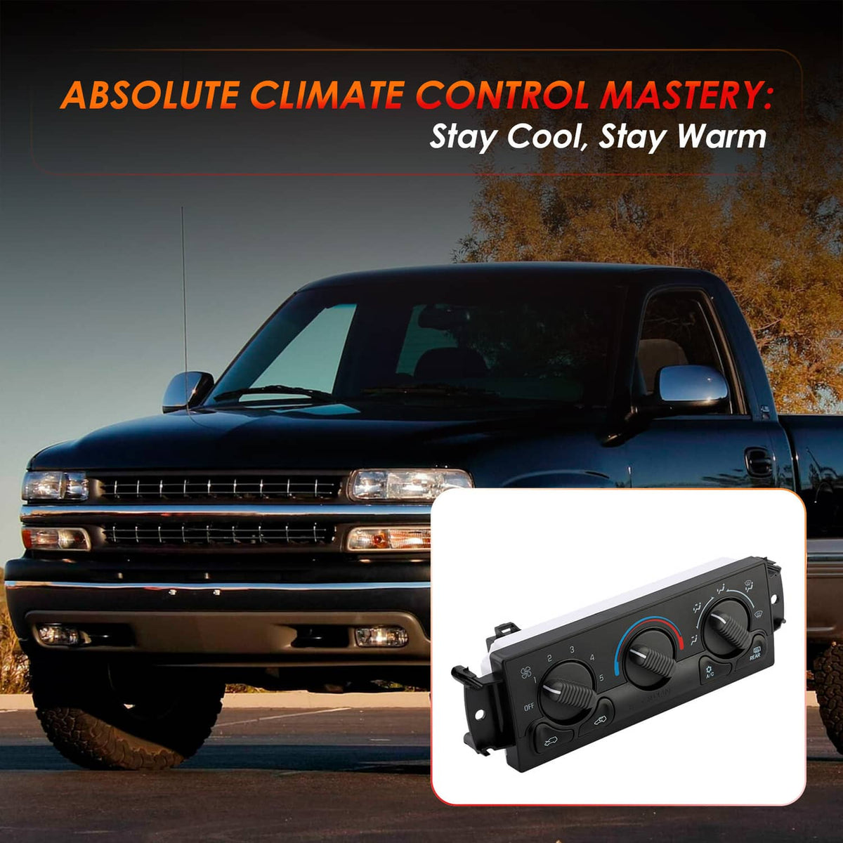 Solid Spare Heater A/C Climate Control Module Panel for 1999-2002 Chevy Tahoe Silverado GMC
