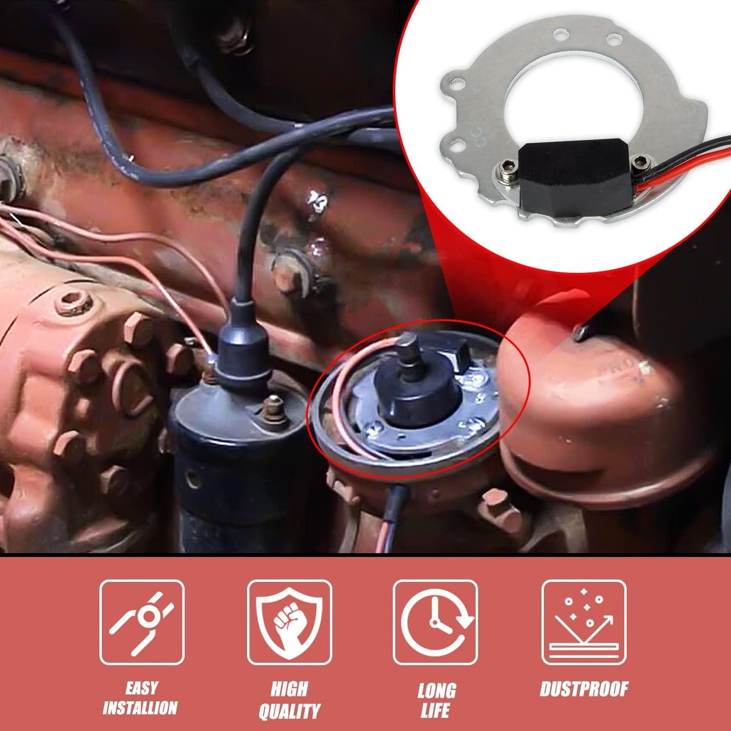 For Ford Tractors 2N /8N/ 9N 500-900 Series,1244A Electronic Ignition Conversion
