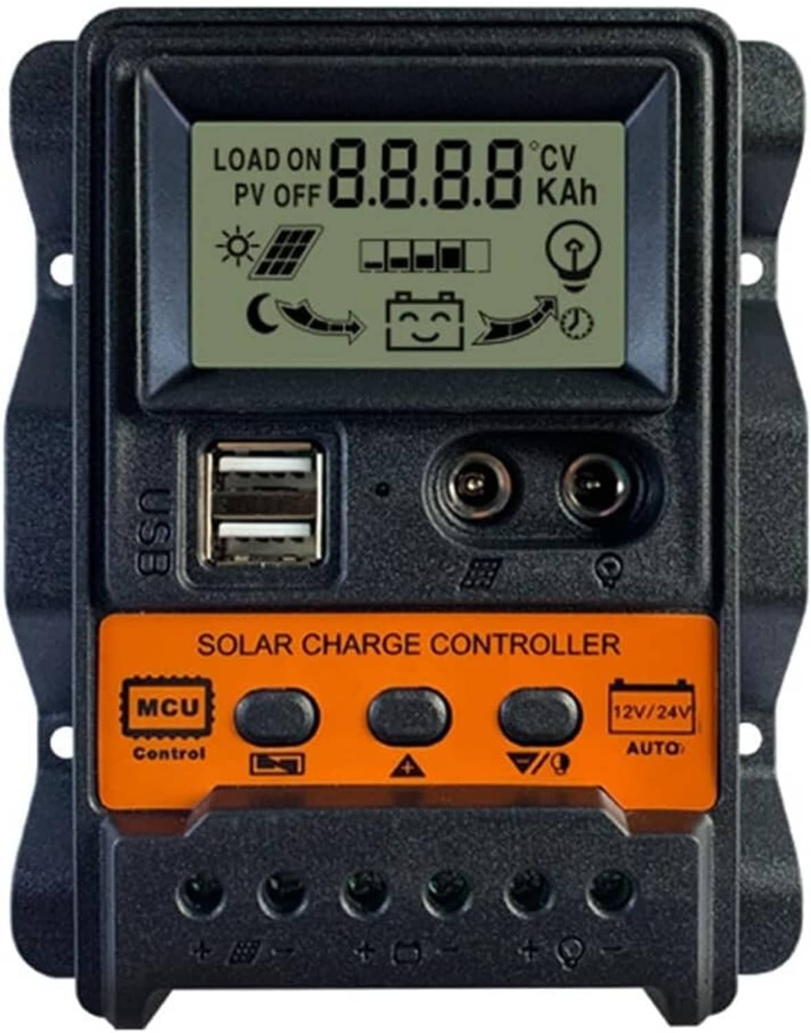 Solid Spare 30A PWM Solar Panel Regulator Charge Controller 12/24V Auto Focus Tracking USB