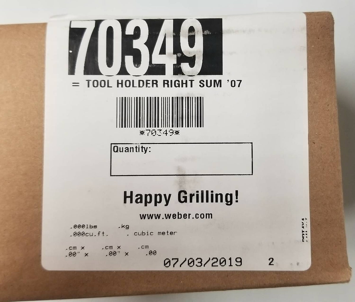 Solid Spare Weber OEM Summit Grill RHS Tool Holder - 70349