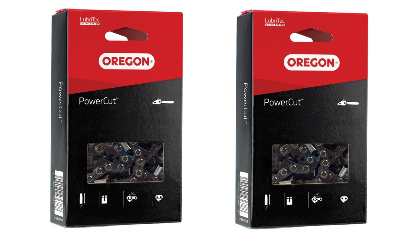 Solid Spare (2) Oregon 22LPX074G PowerCut Saw Chain 74 Links For 18" Bars