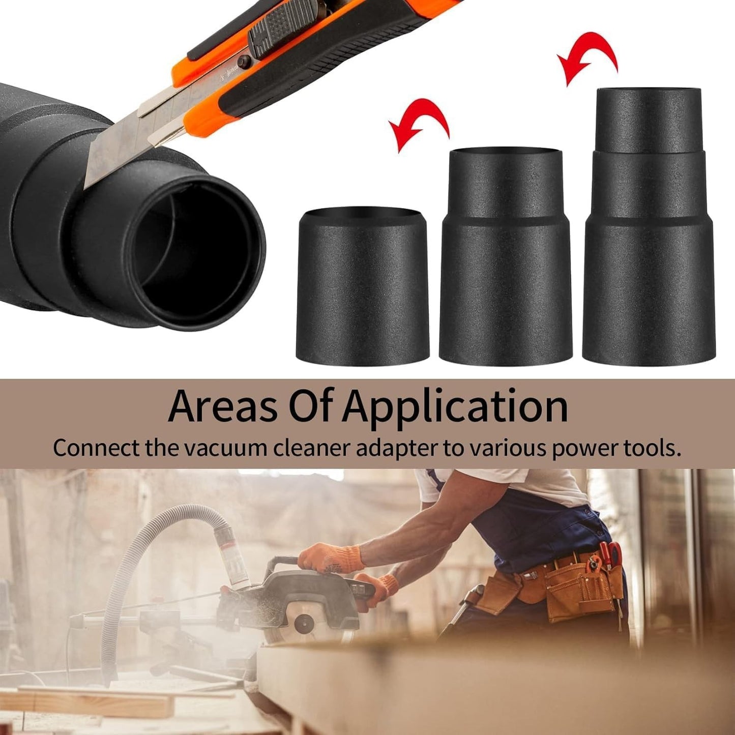 5*Universal Vacuum Hose Adapter Vacuum Cleaner Adapter Shop Vac Hose Accessories