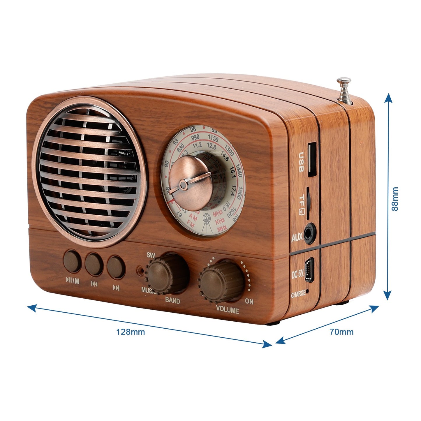 Retro-Style Decorative Radio Mini Multifunction Music Player Bluetooth Speaker*