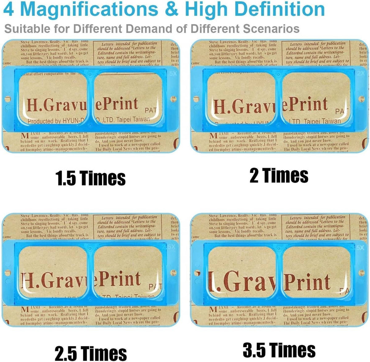 Solid Spare Jewelers Headband Magnifier Magnifying Glasses & 4 Lens for Reading Watch Repair
