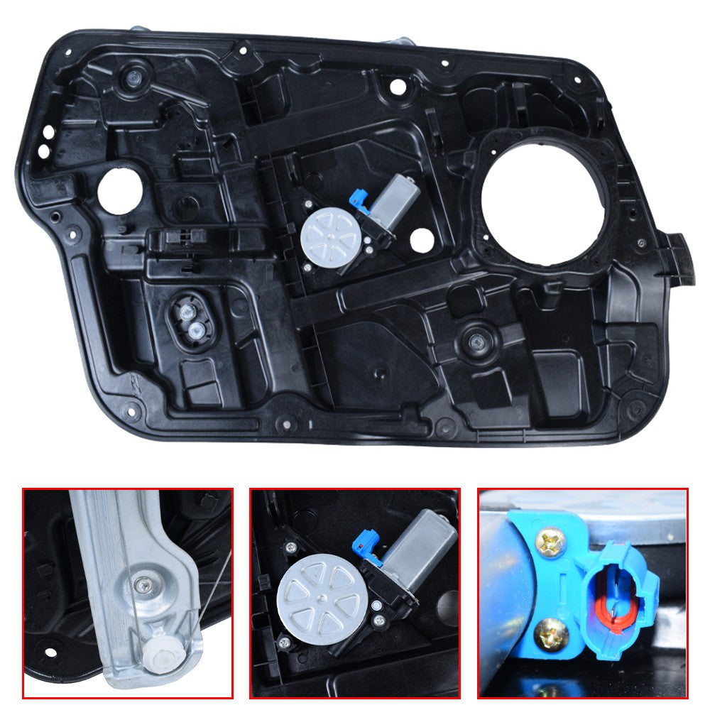 1PCS Front Left Window Regulator w/ Panel & Motor for Hyundai Sonata 2011-2014