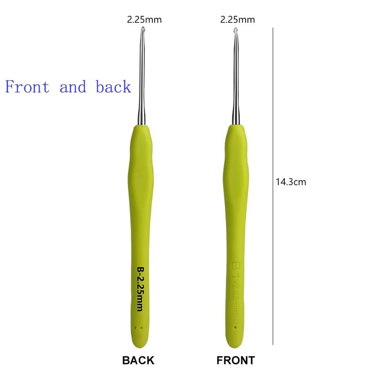 Solid Spare Crochet Hooks Set Steel Pastel 14 Pcs Ergonomic Easy Grip Bright