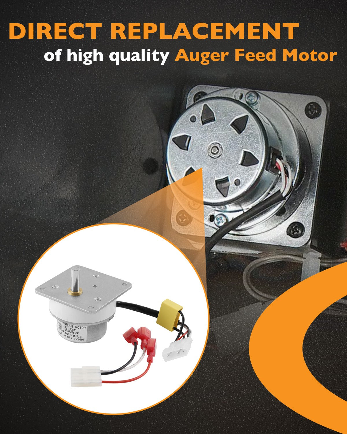 812-4421 2.4RPM Auger Pellet Stove Feed Motor Fit Quadra-Fire Castile Heatilator