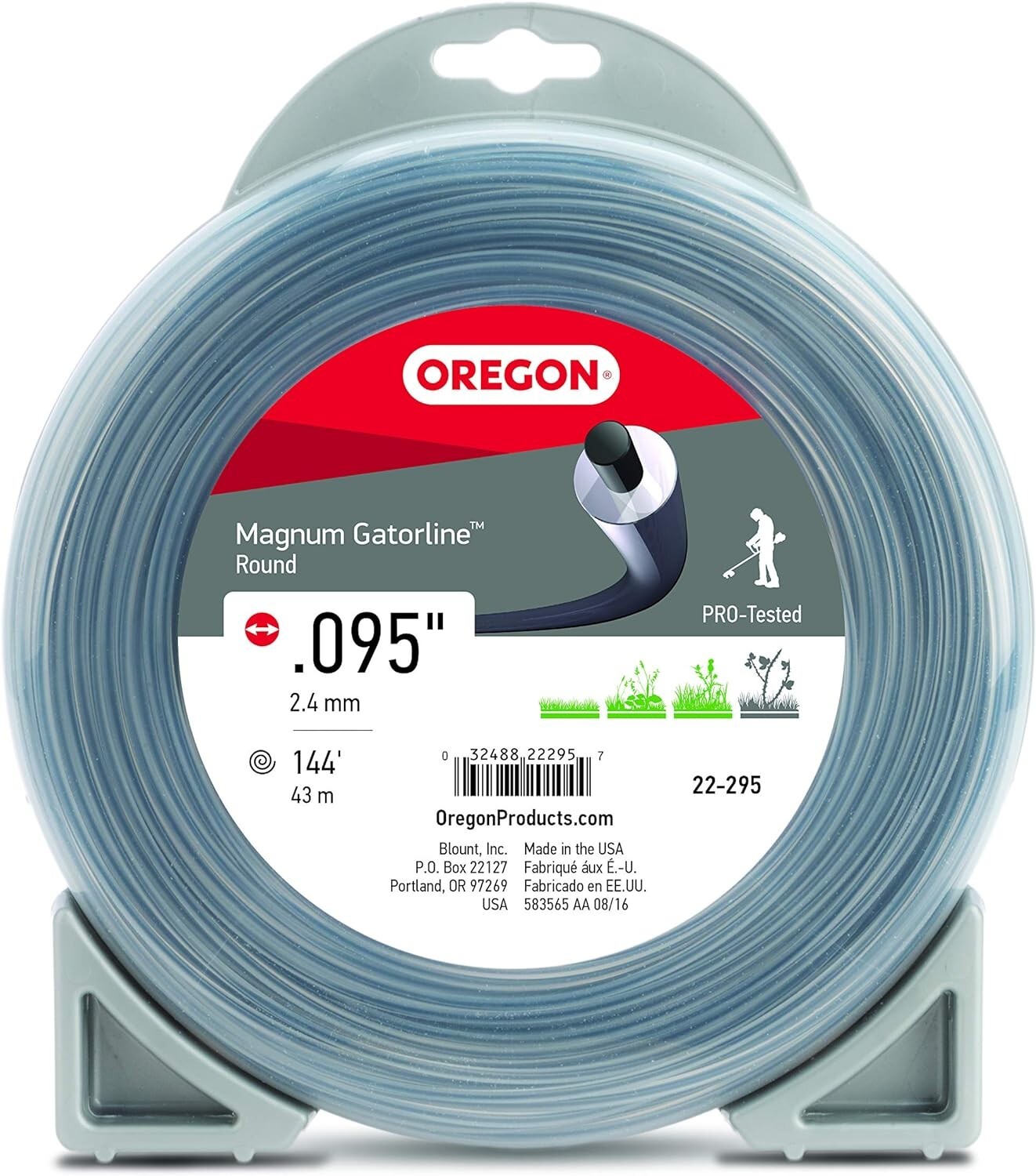 Solid Spare Oregon 22-295 Magnum Gatorline Round Trimmer Line .095-Inch by 144-Foot