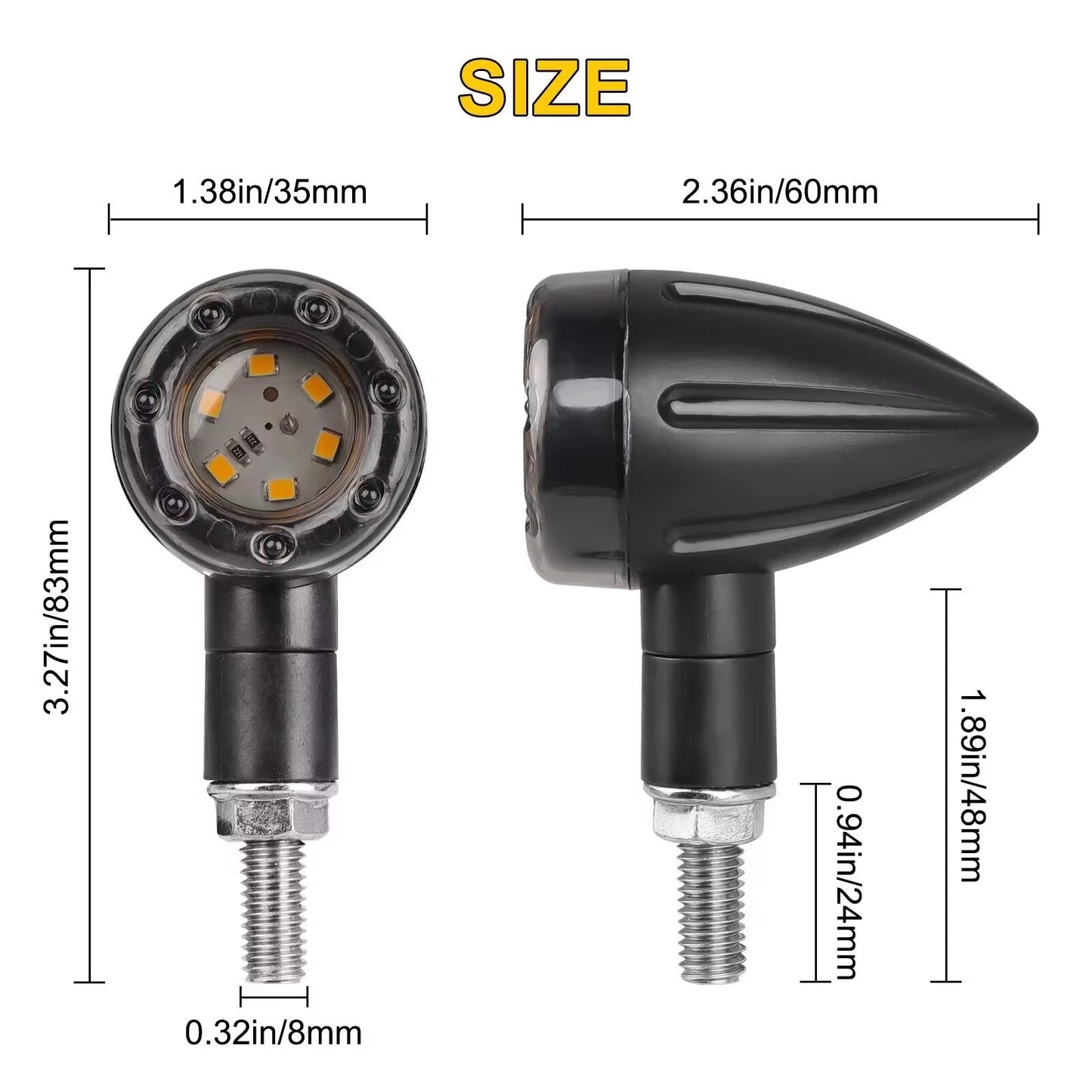 4X Motorcycle LED Turn Signals Blinker Light For Harley BMW Honda Chopper Bobber
