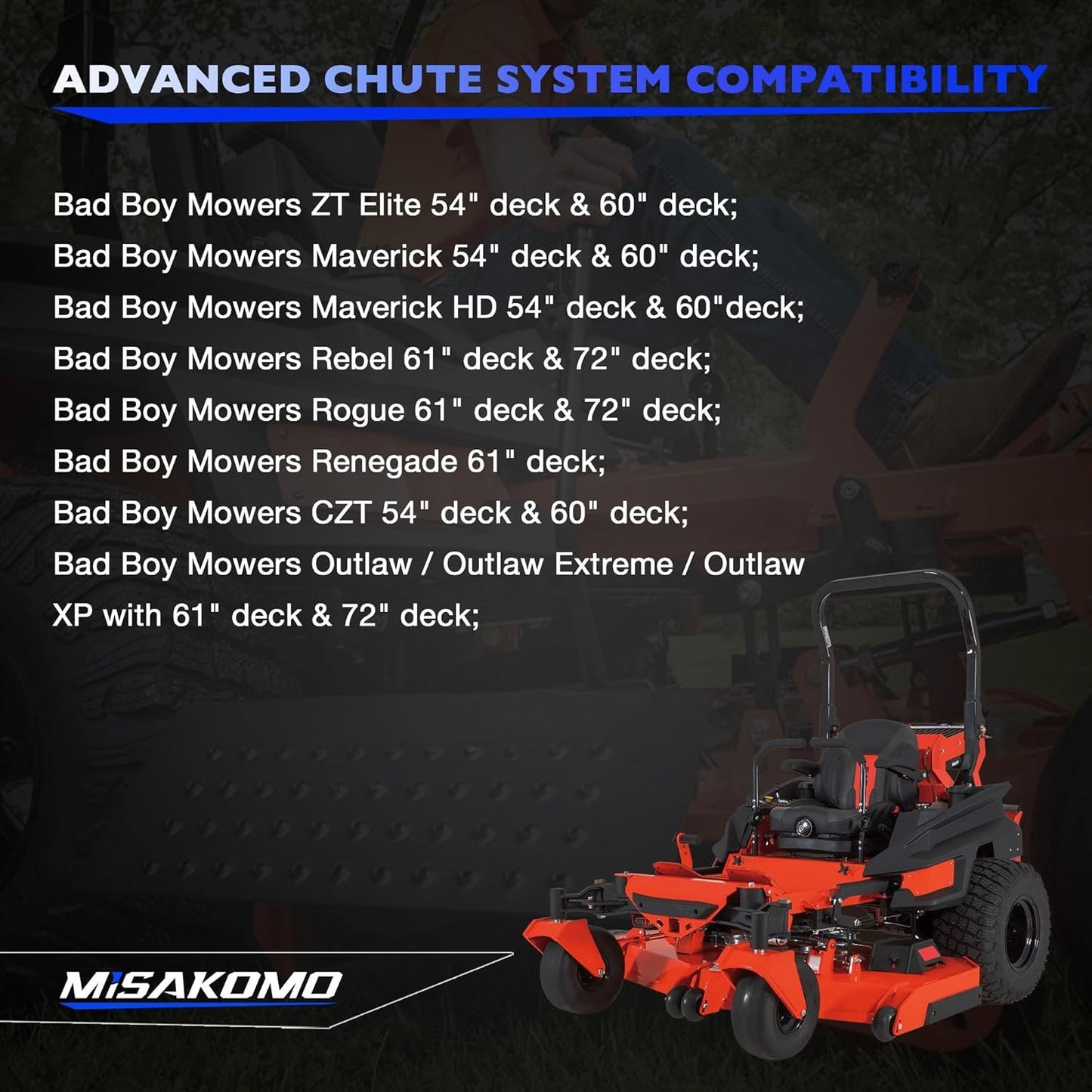 ACS6000B Mower Chute Blocker System For 54" 60" 61" 72" Bad Boy 088-6000-00