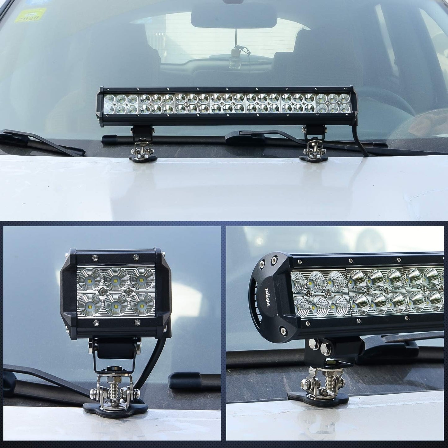 2pcs Pillar Hood Led Work Light Bar Mount Bracket Clamp Holder Offroad Universal