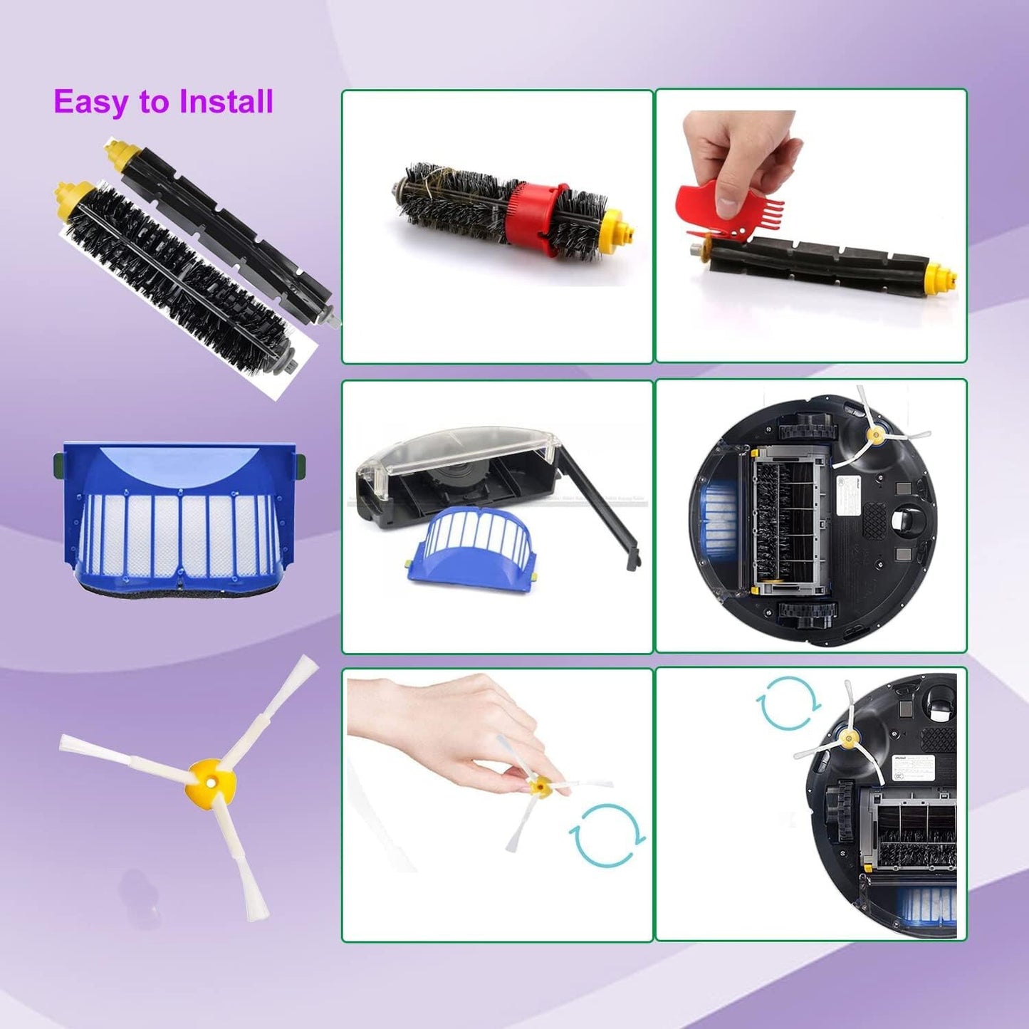 Replacement Parts Kit For iRobot Roomba 600 Series 595 610 614 618 620 640 650