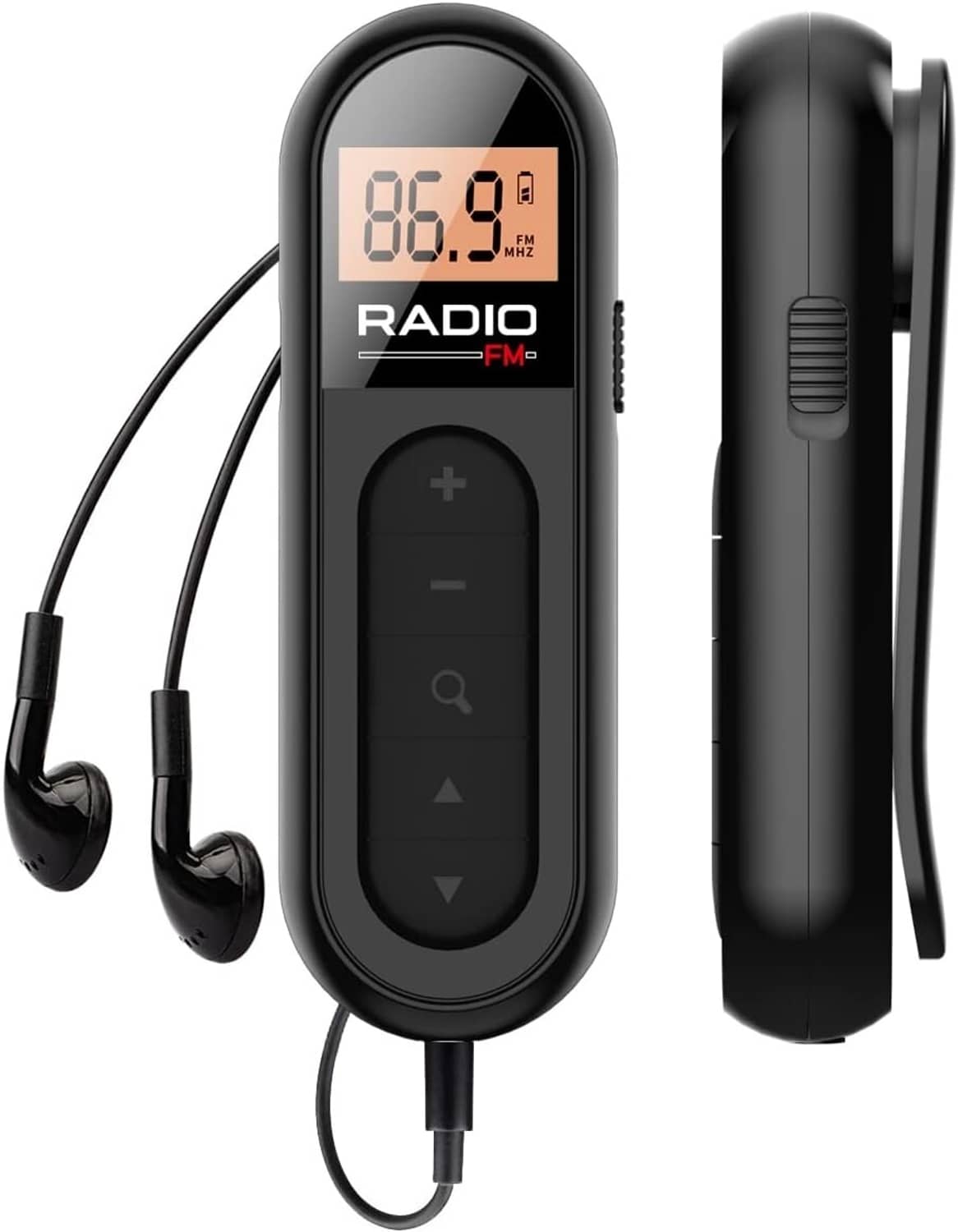 Solid Spare Portable FM Pocket Radio Mini Walkman Digital LCD Screen with 3.5mm Earphone USA