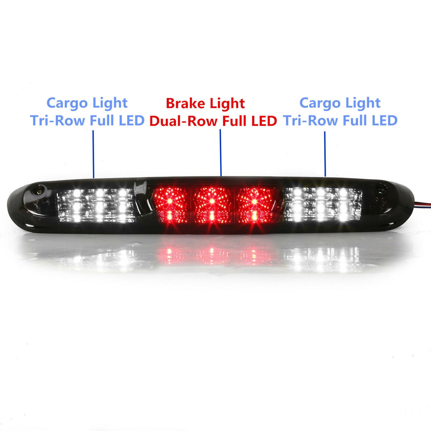 Solid Spare For Chevy Silverado GMC Sierra 1500 2500HD 3500HD 07-13 14 LED 3RD Brake Light