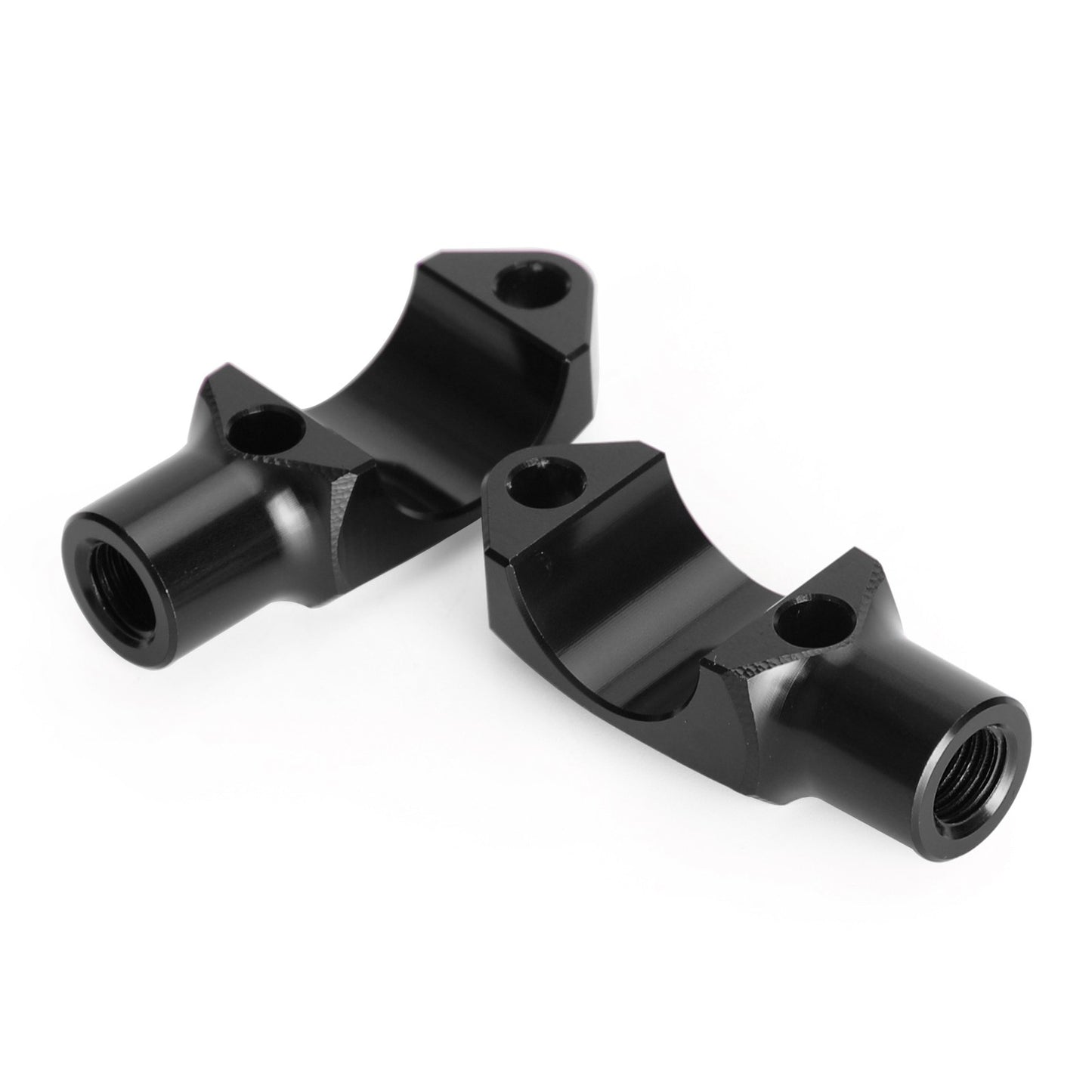 CNC PAIR MASTER CYLINDER CLAMP W/ 10MM MIRROR MOUNT BLACK FOR 22MM HANDLEBAR