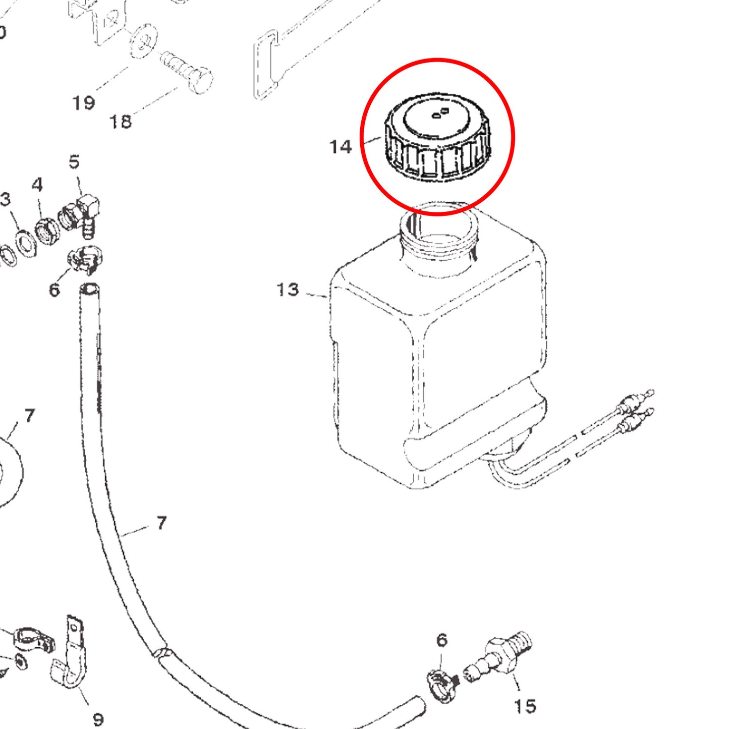 Gear Oil Lube Bottle Reservoir Cap for MerCruiser OEM 36-808625 36-806727