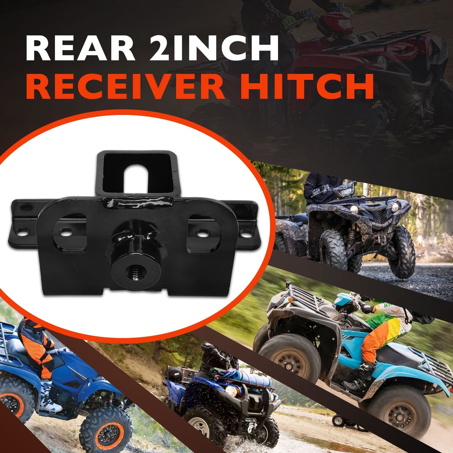 2" Rear ATV Receiver Hitch Adapter For 07-23 Yamaha Grizzly Kodiak 550 101280