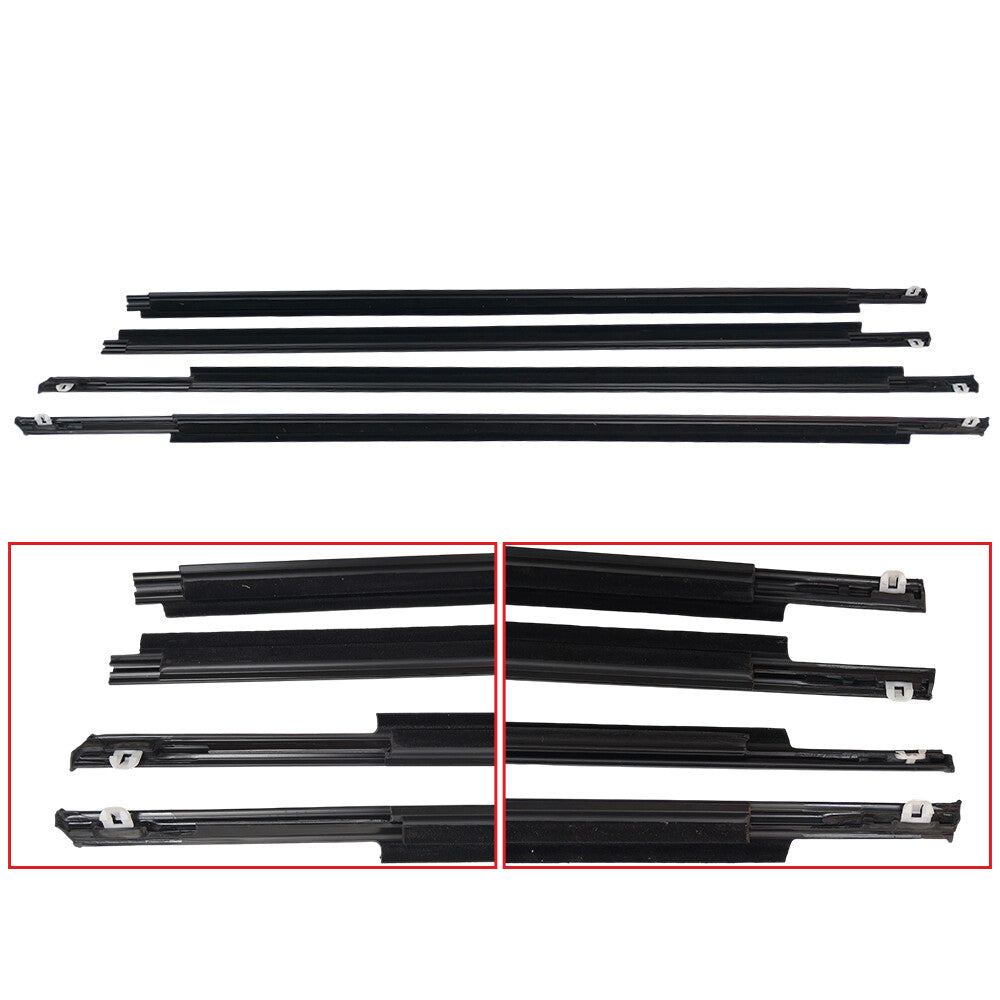 4Pcs New Front Rear Door Belt Moulding Weatherstrips For 2004-2009 Toyota Prius