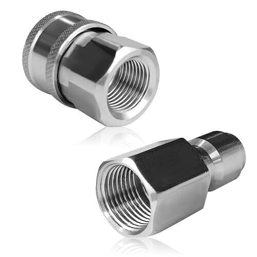 2 Sets Npt 3/8 Inch Pressure Washer Quick Connect Kit, Stainless Steel Male And